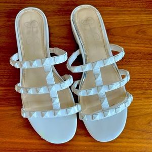 White studded sandals